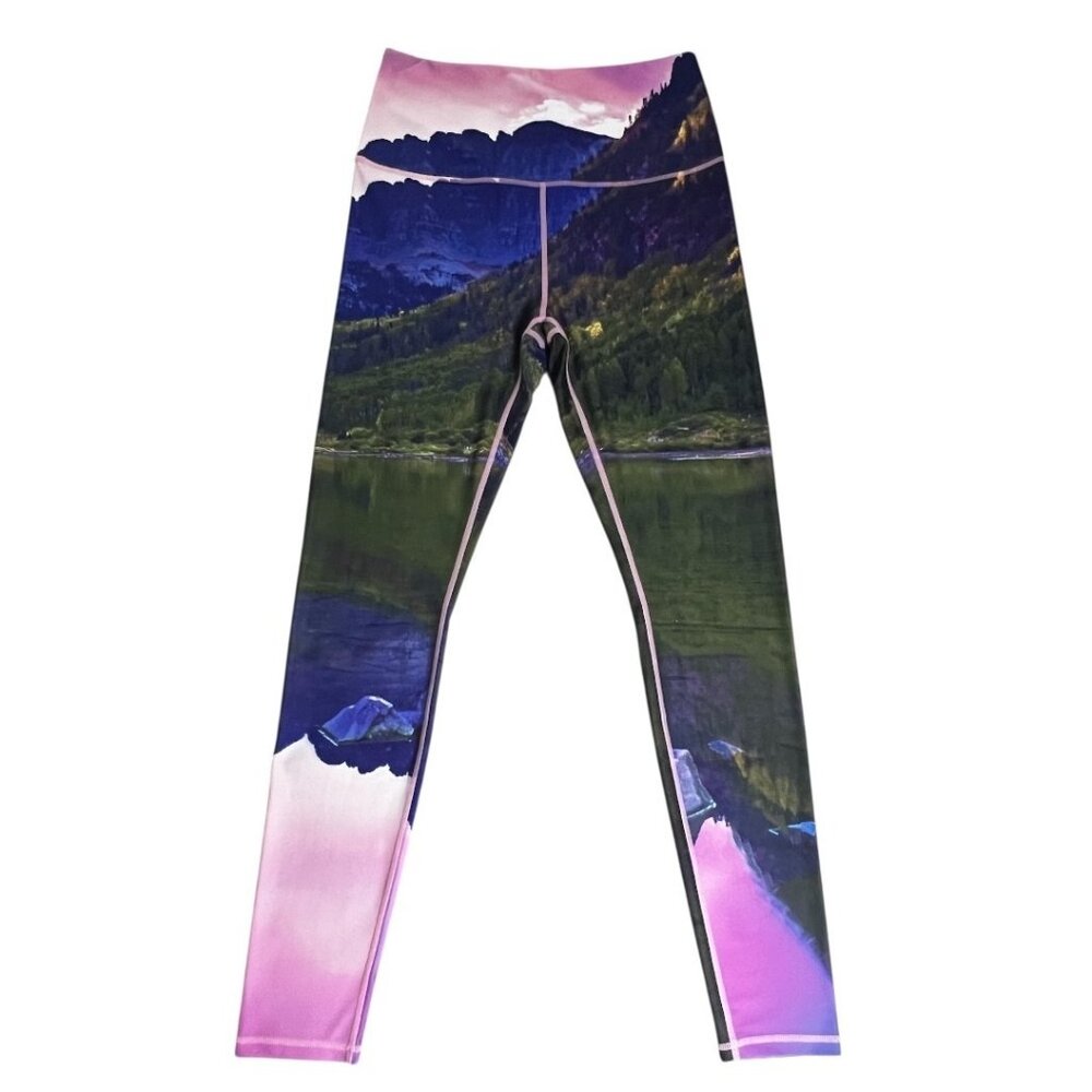Get Lost Outfitters Aspen Legging Scenic Print High Rise‎ Activewear Pants XL